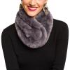 Fur Collar Scarf for Women Faux Fur Scarves Neck Shrug for Spring Fall Winter Coat Dress(Pontevedra Collections 16 – Dark Gray)