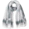 MELIFLUOS DESIGNED IN SPAIN Scarf for Women Lightweight Geometric Fashion For Summer Fall Scarves Shawl Wraps(Madrid Collection 1 – White and Gray Geometric)