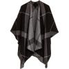 Women’s Shawl Wrap Poncho Ruana Cape Cardigan Sweater Open Front for Fall Winter(Stripe Design – Black and Gray)
