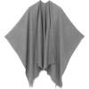 Women’s Shawl Wrap Poncho Ruana Cape Cardigan Sweater Open Front for Travel Flight Cruises(Solid Color Design – Gray)