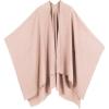 Women’s Shawl Wrap Poncho Ruana Cape Cardigan Sweater Open Front for Travel Flight Cruises(Solid Color With Pearl – Mauve)