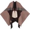 Women’s Shawl Wrap Poncho Ruana Cape Cardigan Sweater Open Front for Travel Flight Cruises(Spanish Design – 1 Geometric Brown Gray)