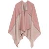 Women’s Shawl Wrap Poncho Ruana Cape Cardigan Sweater Open Front for Travel Flight Cruises(Spanish Design – 2 Pink Beige)