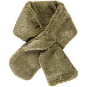 Fur Collar Scarf for Women Faux Fur Scarves Neck Shrug for Fall Winter Coat Dress(Lugo Collection 8 – Army Green)