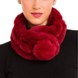 Fur Collar Scarf for Women Faux Fur Scarves Neck Shrug for Spring Fall Winter Coat Dress(Pontevedra Collection 7 – Wine)