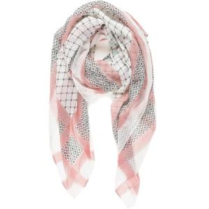 MELIFLUOS DESIGNED IN SPAIN Scarf for Women Lightweight Geometric Fashion For Summer Fall Scarves Shawl Wraps(Madrid Collection 1 – White and Pink Geometric)