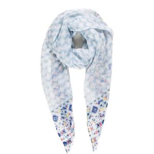 MELIFLUOS DESIGNED IN SPAIN Scarf for Women Lightweight Geometric Fashion For Summer Fall Scarves Shawl Wraps(Madrid Collection 4 – Light Blue Geometric)