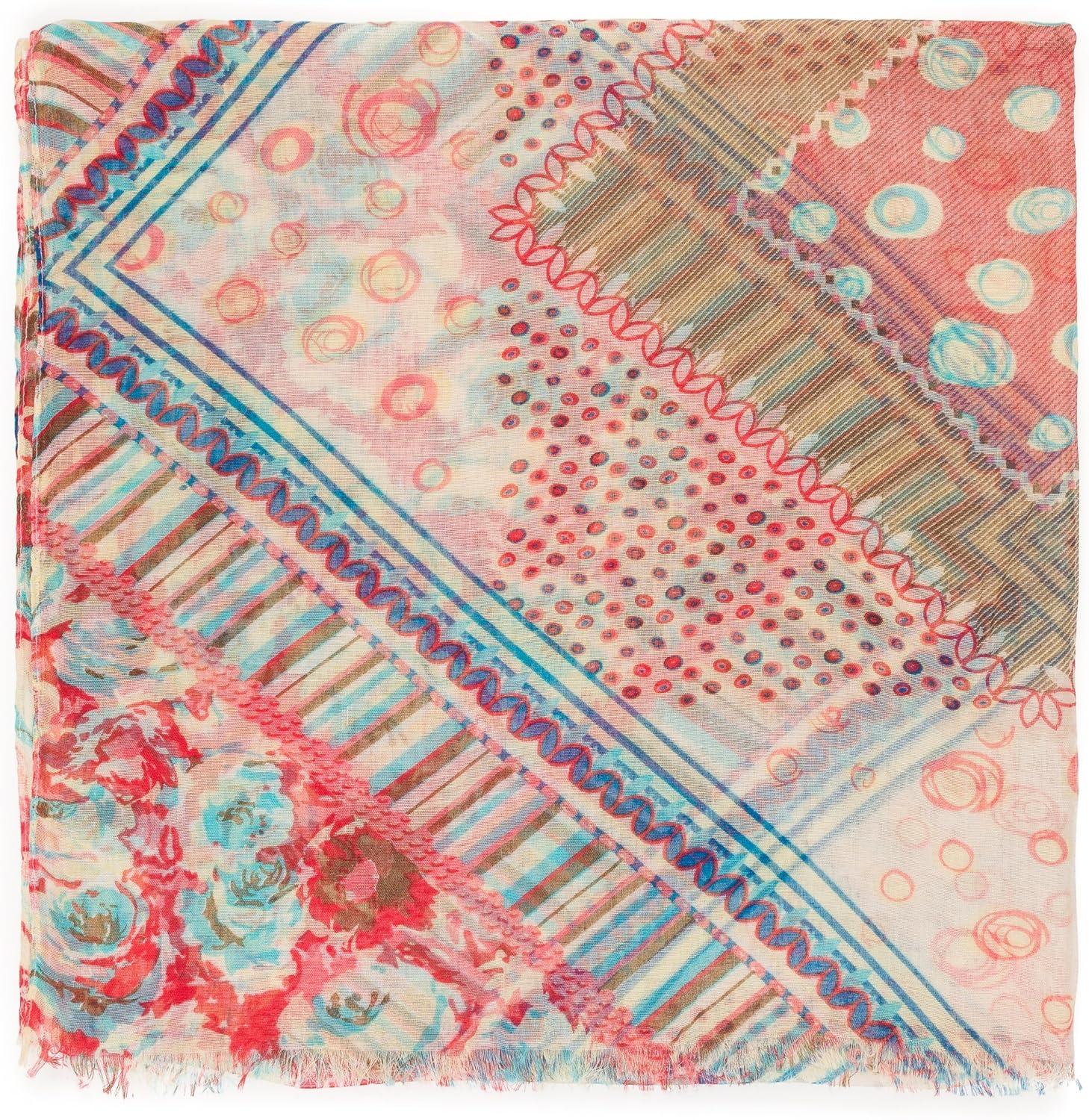 imageMELIFLUOS DESIGNED IN SPAIN Scarf for Women Lightweight Floral Flower Scarves for Summer Fall Shawl WrapBarcelona Collection 3 Beige Flower Design