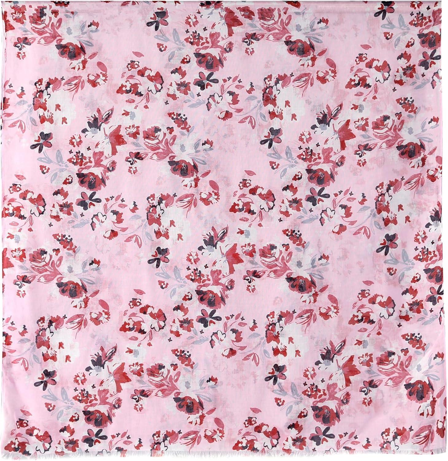 imageMELIFLUOS DESIGNED IN SPAIN Scarf for Women Lightweight Floral Flower Scarves for Summer Fall Shawl WrapBarcelona Collections 46 Pink Floral Design