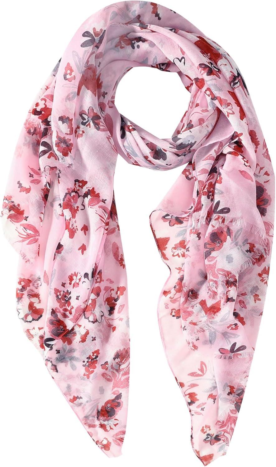 imageMELIFLUOS DESIGNED IN SPAIN Scarf for Women Lightweight Floral Flower Scarves for Summer Fall Shawl WrapBarcelona Collections 46 Pink Floral Design