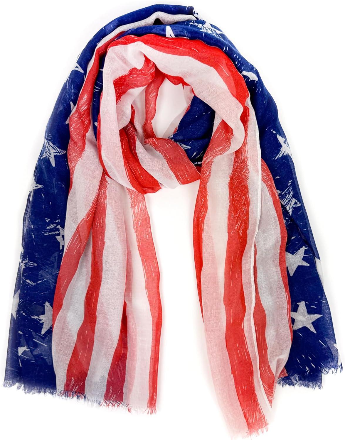 imageMELIFLUOS DESIGNED IN SPAIN USA American Flag Scarf for Women and Men Unisex Lightweight Long Soft Scarves for Summer FallUsa Design Collection Especial Edition 4