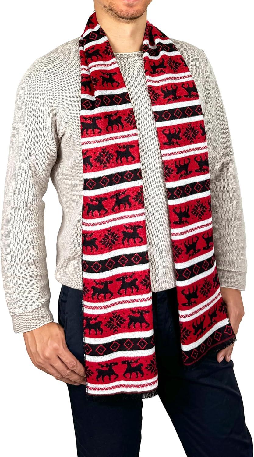 imageScarf for Men Reversible Elegant Classic Cashmere Feel Scarves for Fall WinterSan Sebastian Collections 02 Christmas Design