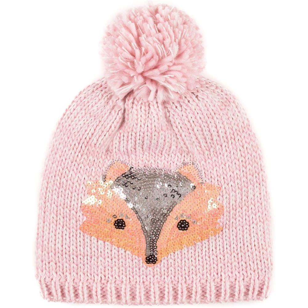 imageBeanie Hat for Girls Boy Kids Junior Children Teenager Cute Fox Fall Winter Knit Cap for Fall WinterPink