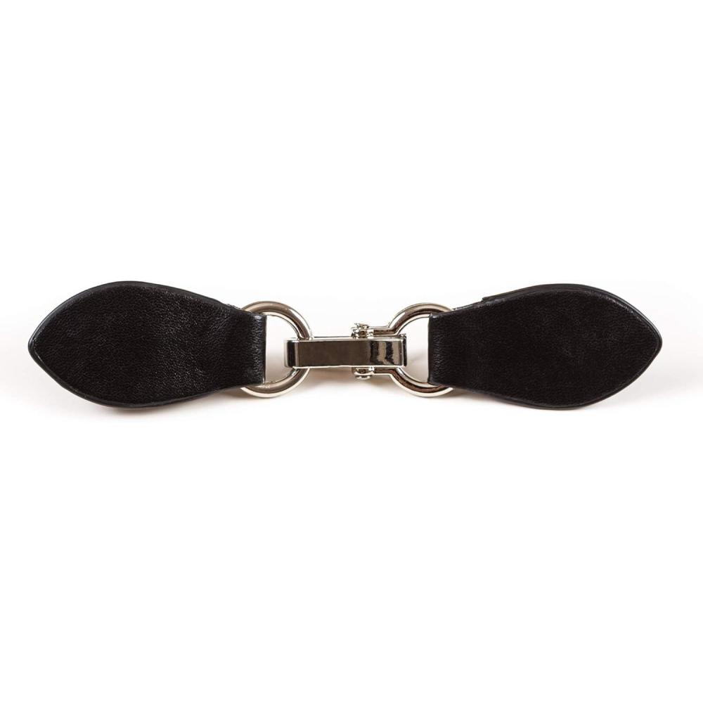 imageClip Holder Buckle Clasp Pin for Poncho Cape Cardigan Wrap Shawl AccessoriesBlack with Silver Clamps