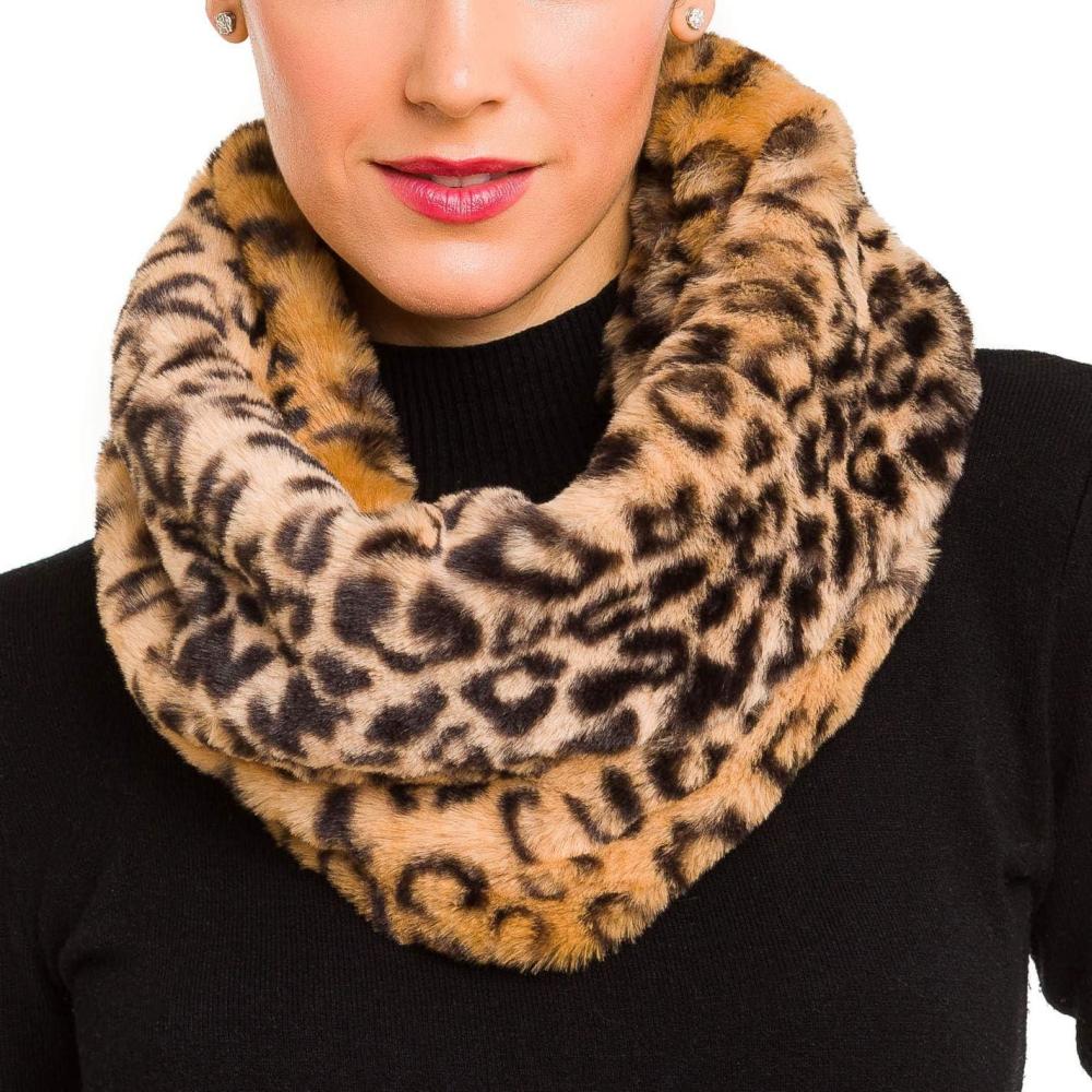 imageFur Collar Scarf for Women Faux Fur Scarves Neck Shrug for Fall Winter Coat DressOurense Collection 6  Leopard