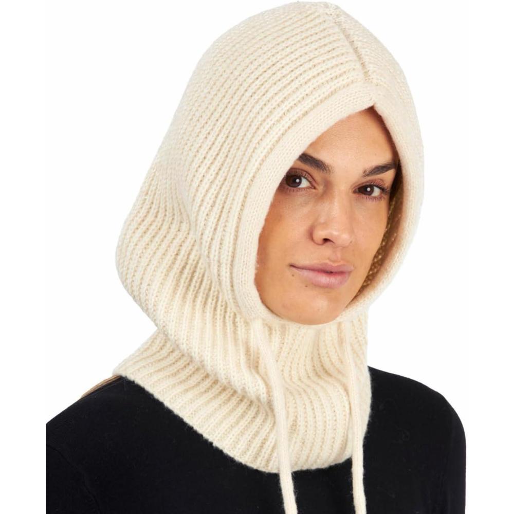 imageHooded Scarf Beanie for Women Men Balaclava Scarves Hat for Fall WinterMuxia Collection Off White