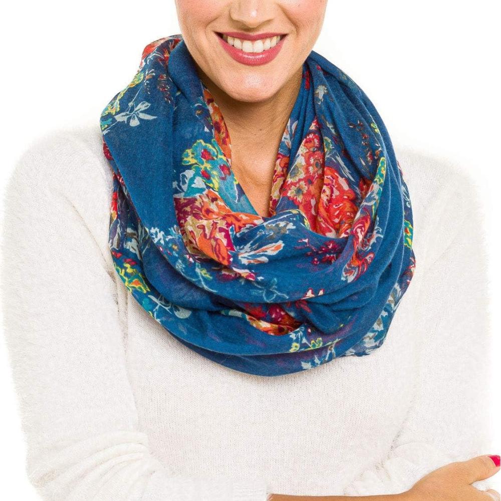 imageInfinity Scarf for Women Lightweight Fashion Scarves for Summer FallIbiza Collection 2  Navy Blue