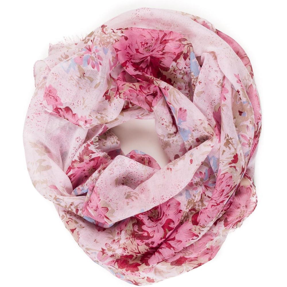 imageInfinity Scarf for Women Lightweight Fashion Scarves for Summer FallIbiza Collection 3  Pink Floral