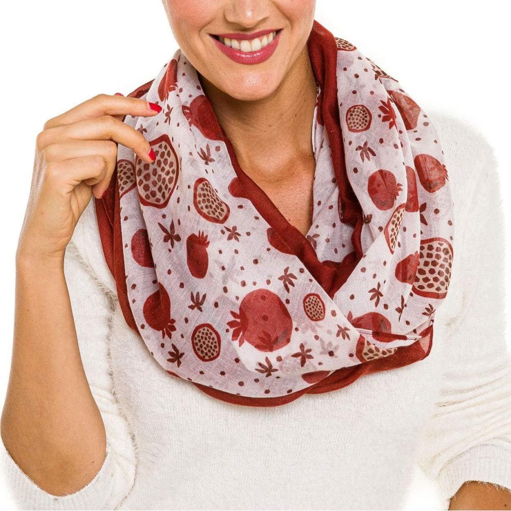 imageInfinity Scarf for Women Lightweight Fashion Scarves for Summer FallIbiza Collection 3  Pomegranate