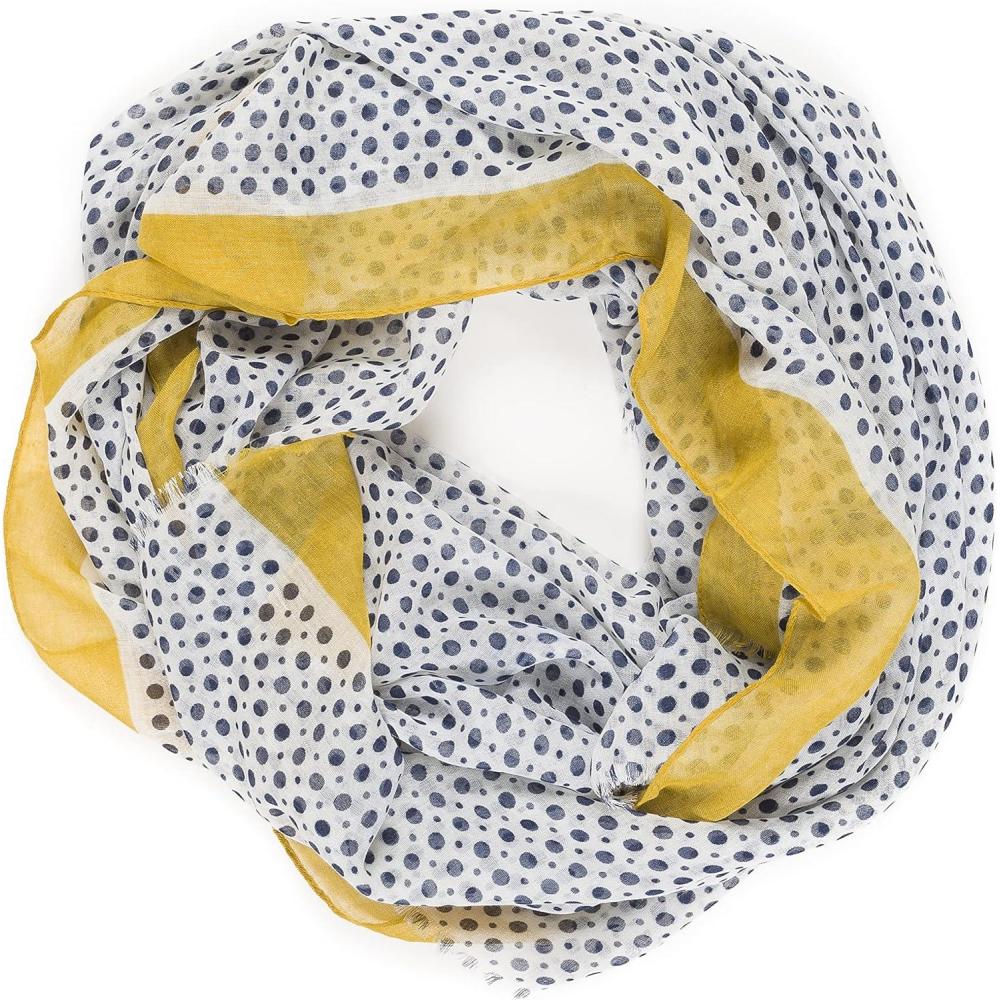 imageInfinity Scarf for Women Lightweight Fashion Scarves for Summer FallIbiza Collection 5  Yellow Polka Dots