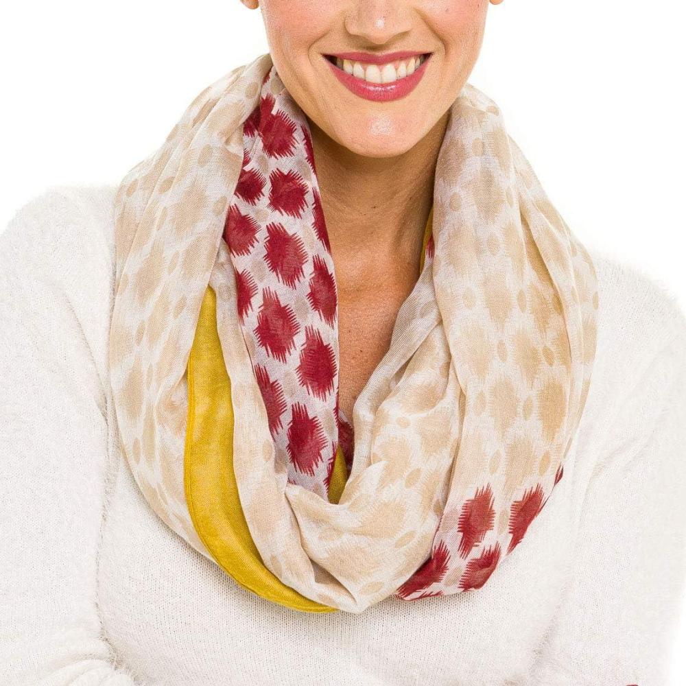 imageInfinity Scarf for Women Lightweight Fashion Scarves for Summer FallIbiza Collections 11  Red Leopard