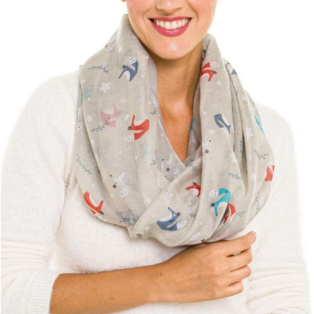 imageInfinity Scarf for Women Lightweight Fashion Scarves for Summer FallIbiza Collections 16  Gray Fox
