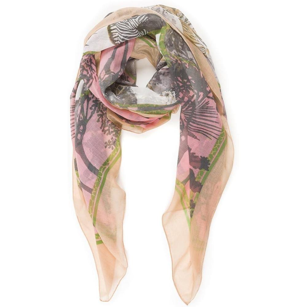 imageMELIFLUOS DESIGNED IN SPAIN Scarf for Women Lightweight Animal Butterfly Fashion Summer Fall Scarves Shawl WrapsMalaga Collections 20  Pink With Tiger Design