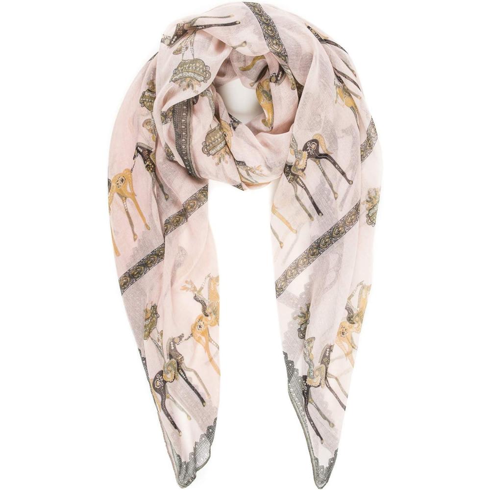 imageMELIFLUOS DESIGNED IN SPAIN Scarf for Women Lightweight Animal Butterfly Fashion Summer Fall Scarves Shawl WrapsMalaga Collections 22  Pink With Camel Design
