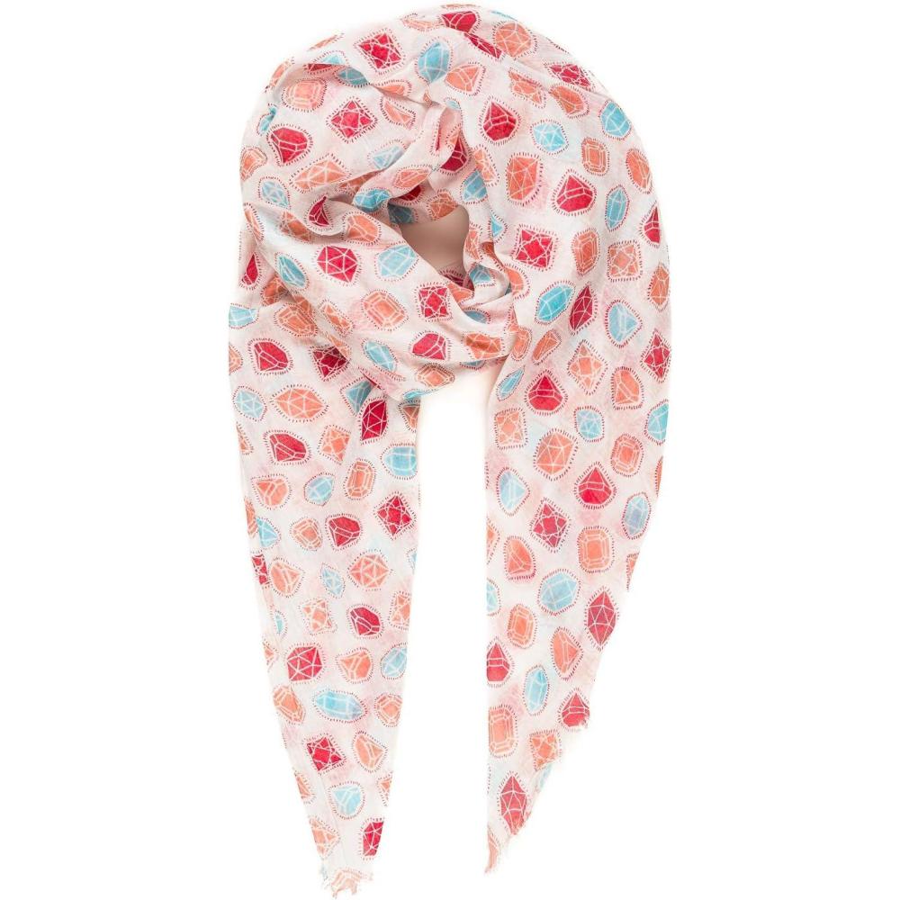 imageMELIFLUOS DESIGNED IN SPAIN Scarf for Women Lightweight Floral Flower Scarves for Summer Fall Shawl WrapMadrid Collections 42  Beige Geometric