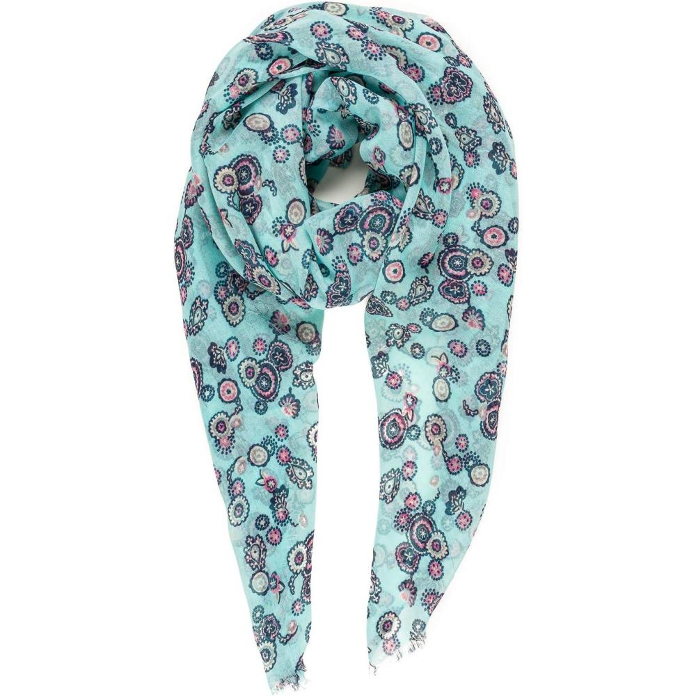imageMELIFLUOS DESIGNED IN SPAIN Scarf for Women Lightweight Floral Flower for Summer Fall Scarves Shawl WrapValencia Collections 30  Aqua Paisley