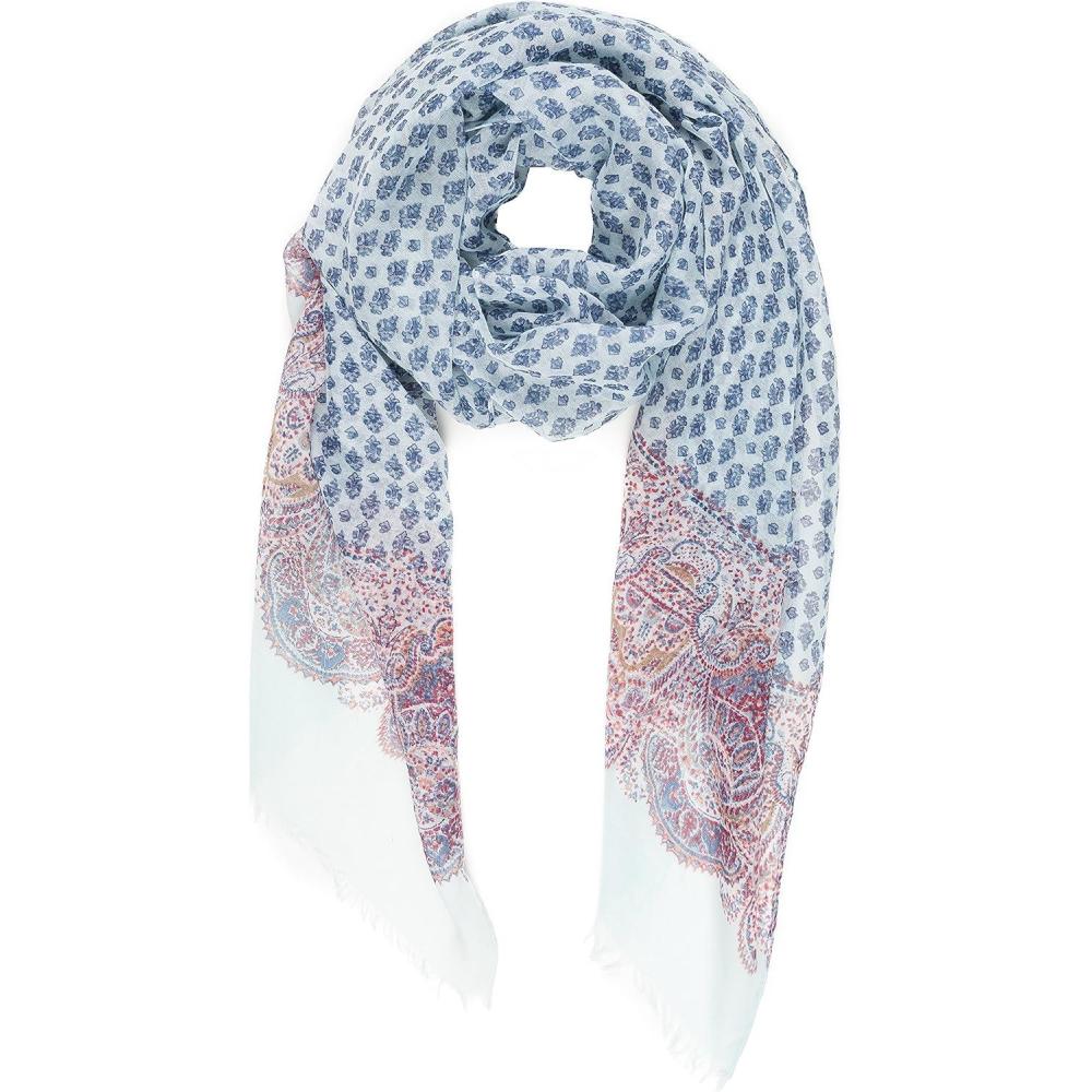 imageMELIFLUOS DESIGNED IN SPAIN Scarf for Women Lightweight Paisley Fashion for Summer Fall Scarves Shawl WrapCordoba Collections 12  Blue Paisley