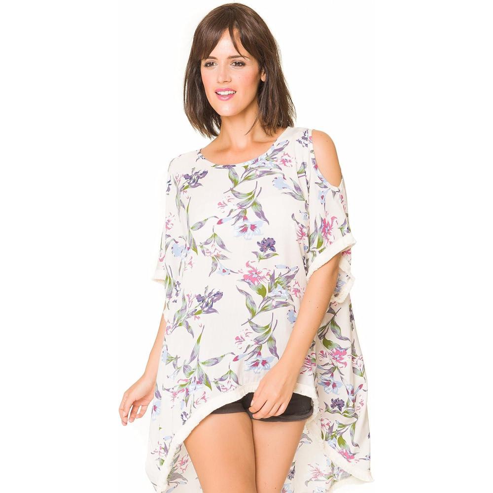 imageMELIFLUOS DESIGNED IN SPAIN Womens Beach Cover Up Swimsuit Kimono Pareo Sarong Beach Wear Dress for SummerMarbella Collections 24  White Floral