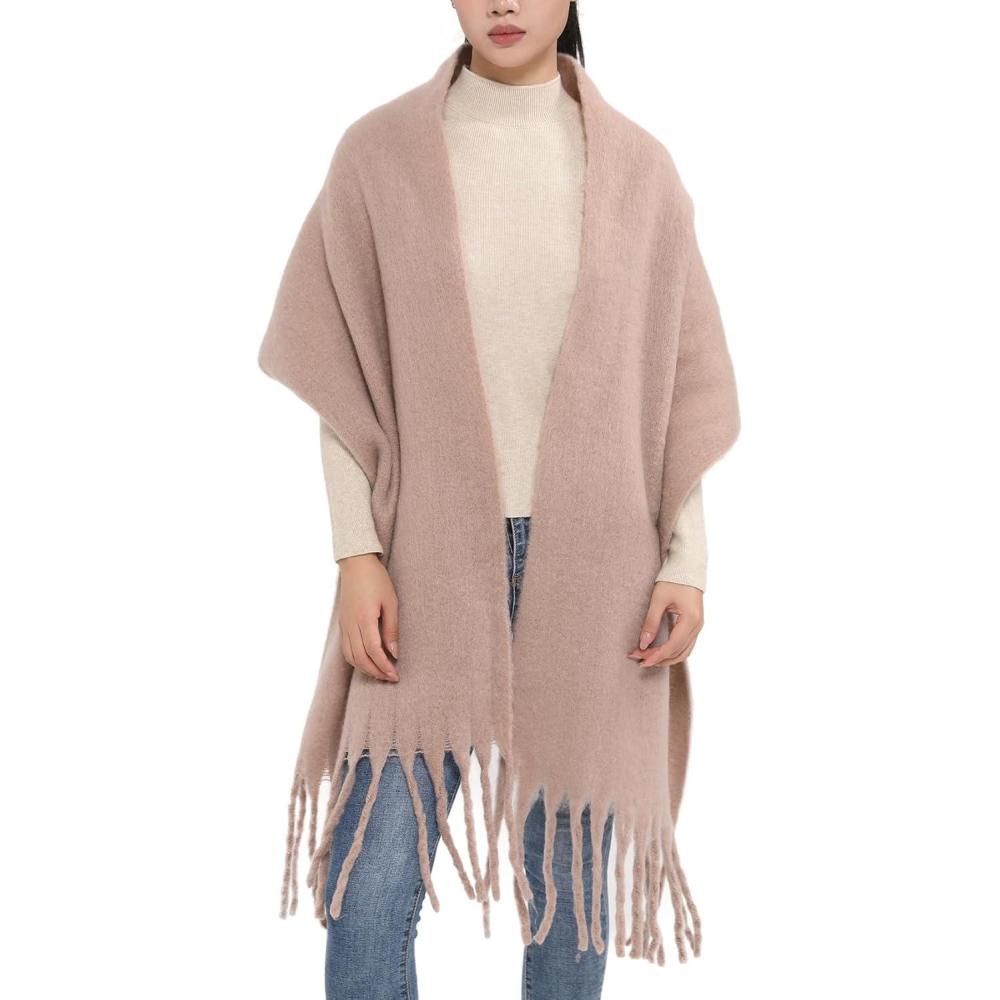 imageMELIFLUOS DESIGNED IN SPAIN Womens Fashion Scarves Long Shawl Cardigan Wrap Large Warm Long ScarvesSolid Color Design  Taupe
