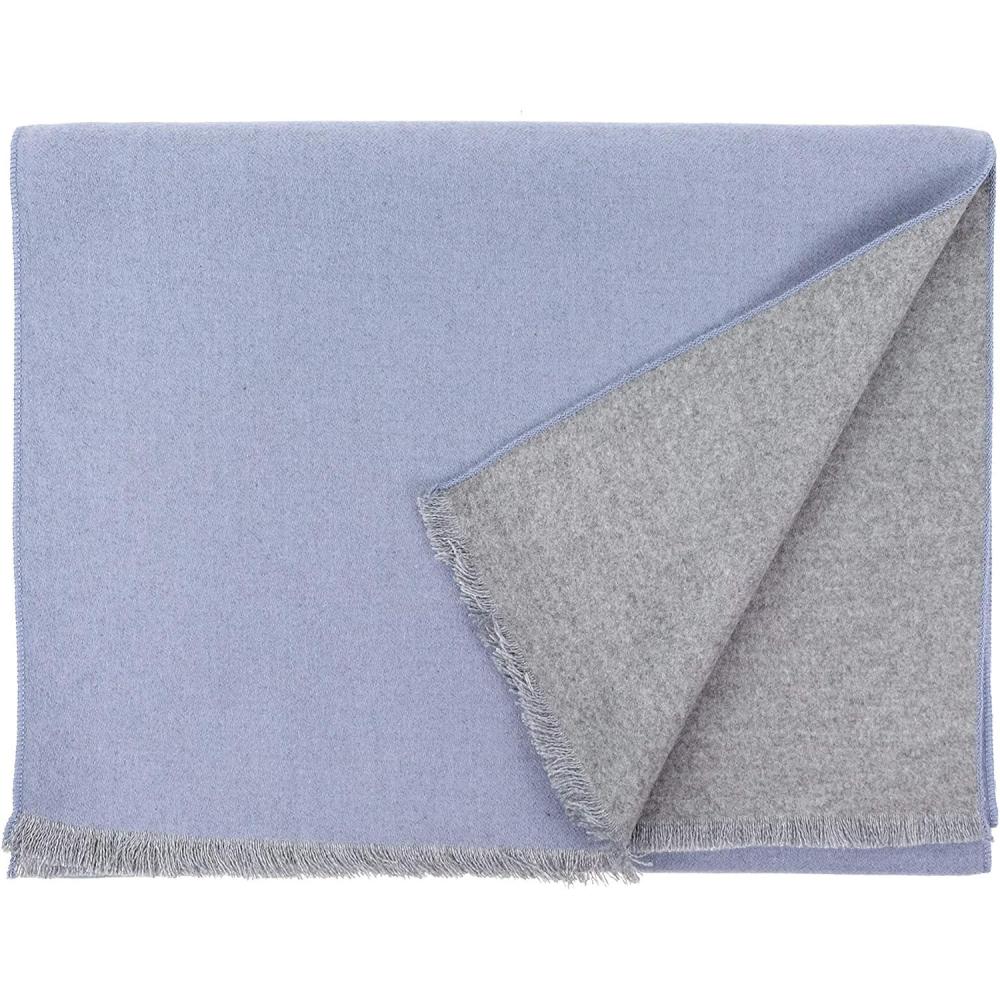 imageScarf for Men Reversible Elegant Classic Cashmere Feel Scarves for Fall WinterBilbao Collections 25  Blue Gray