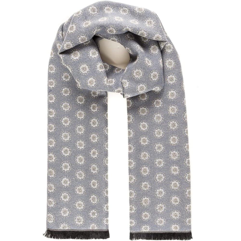 imageScarf for Men Reversible Elegant Classic Cashmere Feel Scarves for Fall WinterBilbao Collections 27  Geometric Gray
