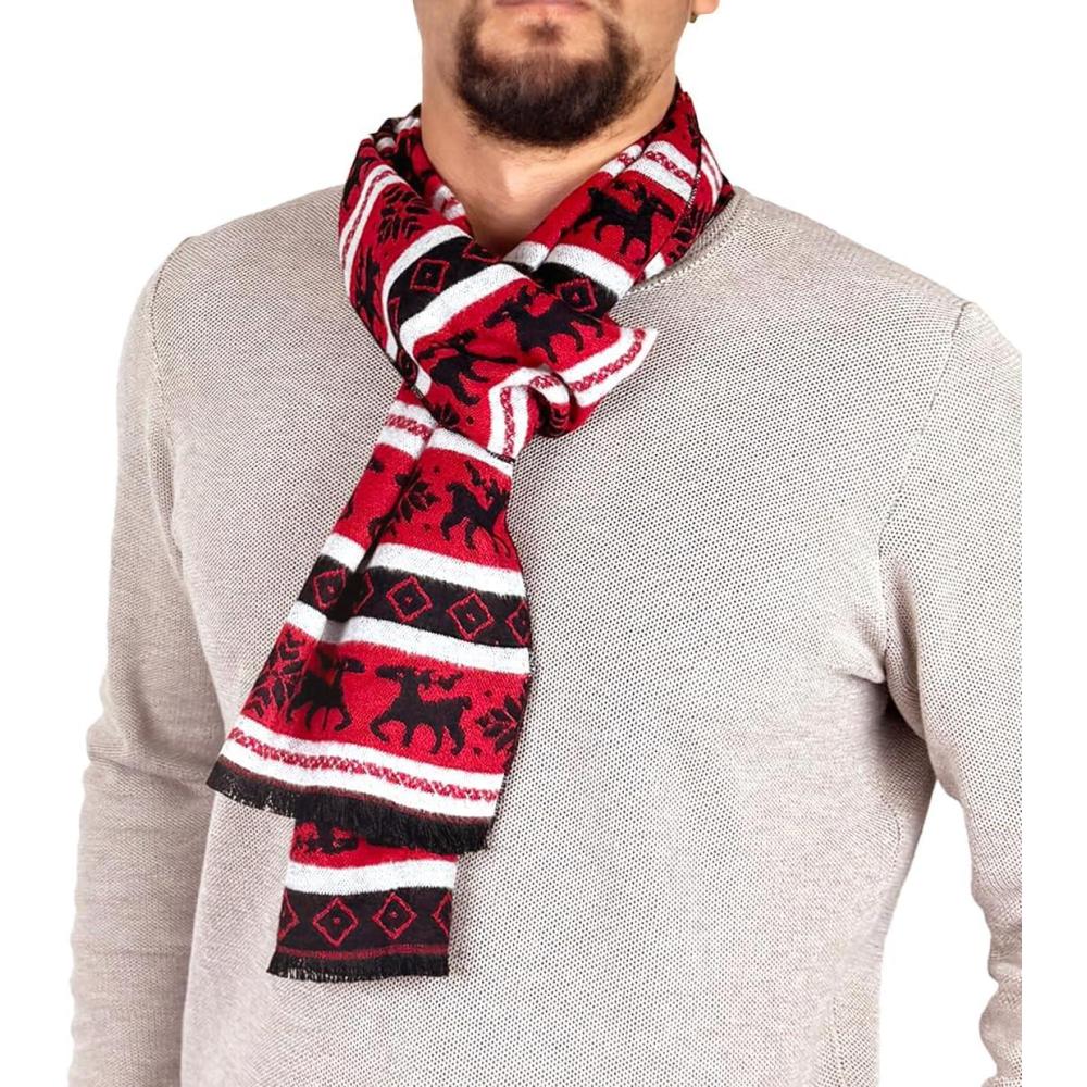imageScarf for Men Reversible Elegant Classic Cashmere Feel Scarves for Fall WinterSan Sebastian Collections 02 Christmas Design