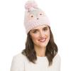 Beanie Hat for Girls Boy Kids Junior Children Teenager: Cute Fox Fall Winter Knit Cap for Fall Winter(Pink)