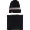 Beanie Neck Warmer Set with Wool Fleece Fur Scarf Gaitor Skull Cap Knit Hat Ski for Fall Winter(Black)