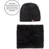 Beanie Neck Warmer Set with Wool Fleece Fur Scarf Gaitor Skull Cap Knit Hat Ski for Fall Winter(Black)