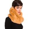 Fur Collar Scarf for Women Faux Fur Scarves Neck Shrug for Fall Winter Coat Dress(Ourense Collection 3 – Turmeric)