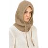 Hooded Scarf Beanie for Women Men Balaclava Scarves Hat for Fall Winter(Muxia Collection: Khaki)