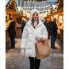 Hooded Scarf Beanie for Women Men Balaclava Scarves Hat for Fall Winter(Muxia Collection: Off White)