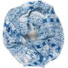 Infinity Scarf for Women Lightweight Fashion Scarves for Summer Fall(Ibiza Collection 1 – White and Blue Design)