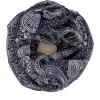 Infinity Scarf for Women Lightweight Fashion Scarves for Summer Fall(Ibiza Collections 12 – Navy Paisley)