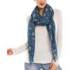 MELIFLUOS DESIGNED IN SPAIN Scarf for Women Lightweight Animal Butterfly Fashion Summer Fall Scarves Shawl Wraps(Malaga Collection 5 – Blue Fox)