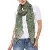 MELIFLUOS DESIGNED IN SPAIN Scarf for Women Lightweight Animal Butterfly Fashion Summer Fall Scarves Shawl Wraps(Malaga Collections 18 – Green With Birds Design)
