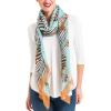 MELIFLUOS DESIGNED IN SPAIN Scarf for Women Lightweight Animal Butterfly Fashion Summer Fall Scarves Shawl Wraps(Malaga Collections 21 – Aqua With Zebra Design)