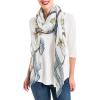 MELIFLUOS DESIGNED IN SPAIN Scarf for Women Lightweight Animal Butterfly Fashion Summer Fall Scarves Shawl Wraps(Malaga Collections 22 – White With Camel Design)
