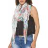 MELIFLUOS DESIGNED IN SPAIN Scarf for Women Lightweight Floral Flower Scarves for Summer Fall Shawl Wrap(Barcelona Collection 1 – White Floral)