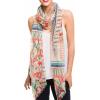 MELIFLUOS DESIGNED IN SPAIN Scarf for Women Lightweight Floral Flower Scarves for Summer Fall Shawl Wrap(Barcelona Collection 3 – Beige Flower Design)